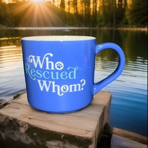 Parker Lane Stoneware 'Who Rescued Whom' Dogs & Cats Coffee Mug 16oz